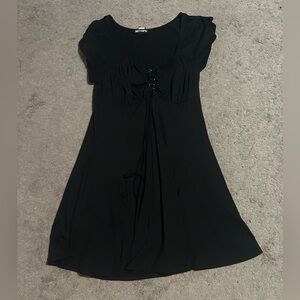 Hot Topic Black Lace-Up Dress